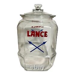 Vintage Lance Advertising Glass Jar Retail Store Display Logo Large 12 Tall