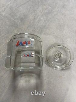Vintage Lance Cracker Cookie Jar Store Display Jar 8 sided withGlass Embossed Lid
