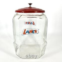 Vintage Lance Cracker Glass Jar 12 Counter Top Advertising Store Display 004