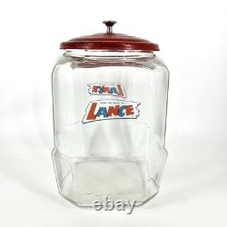 Vintage Lance Cracker Glass Jar 12 Counter Top Advertising Store Display 004