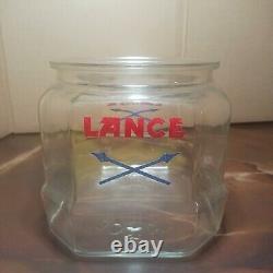 Vintage Lance Cracker Glass Jar Counter Top Store Display 8 Sided