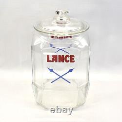 Vintage Lance Cracker Glass Jar Retail Store Display Advertising Logo