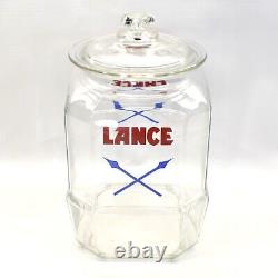 Vintage Lance Cracker Glass Jar Retail Store Display Advertising Logo