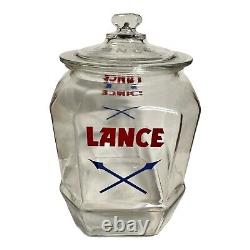 Vintage Lance Cracker Glass Jar Retail Store Display Advertising Logo 12 Lg