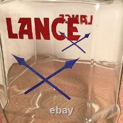 Vintage Lance Cracker Glass Jar Retail Store Display Advertising Logo Large Nice