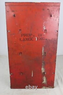 Vintage Lance Crackers Red Metal & Glass Store Display Snack Cabinet 26.5 T