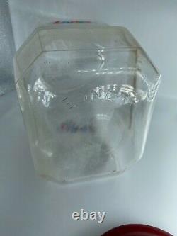 Vintage Lance Glass Cookie Cracker Store Display Jar Metal LID