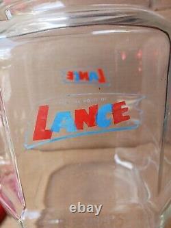 Vintage Lance Glass Cookie Cracker Store Display Jar Metal LID