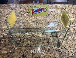 Vintage Lance Glass Display Shelf Rack Cracker Store Original Decals Shelves Jar