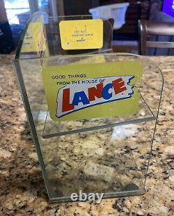 Vintage Lance Glass Display Shelf Rack Cracker Store Original Decals Shelves Jar