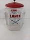 Vintage Lance Glass Peanut Cracker Countertop Advertising Store Jar With Metal Lid