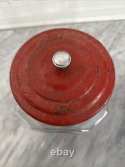 Vintage Lance Glass Peanut Cracker Countertop Advertising Store Jar With Metal Lid