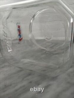 Vintage Lance Glass Peanut Cracker Countertop Advertising Store Jar With Metal Lid