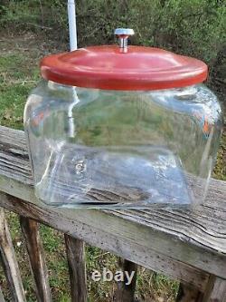 Vintage Lance Squatty Glass Cookie Cracker Jar Store Display