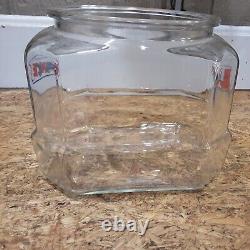 Vintage Lance Store Counter Top Display Glass Jar Wood Lid 8 Sides 6.5