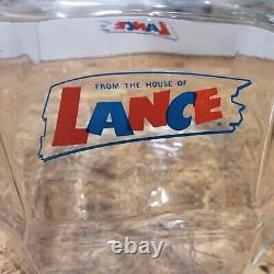 Vintage Lance Store Counter Top Display Glass Jar Wood Lid 8 Sides 6.5