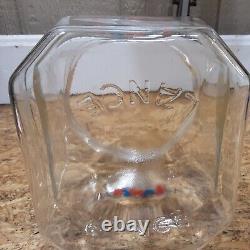 Vintage Lance Store Counter Top Display Glass Jar Wood Lid 8 Sides 6.5