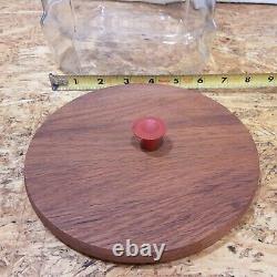 Vintage Lance Store Counter Top Display Glass Jar Wood Lid 8 Sides 6.5