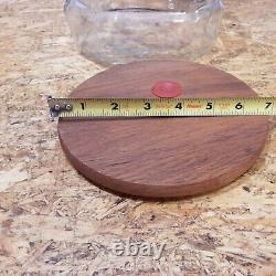 Vintage Lance Store Counter Top Display Glass Jar Wood Lid 8 Sides 6.5