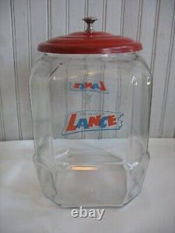 Vintage Lance store display glass CRACKER cookie jar 12