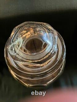 Vintage Large Clear Ten Sided Ground Glass Apothecary Candy Store Display Jar