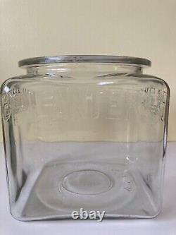 Vintage Large Glass Planters Peanut Store Display Jar with Peanut Handle Lid