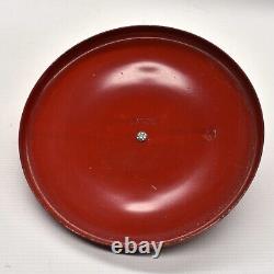 Vintage Large Size Lance Crackers Glass Counter Jar Red metal Lid Advertising