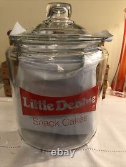 Vintage Little Debbie Store Countertop Snack Cakes Glass Display Advertising Jar