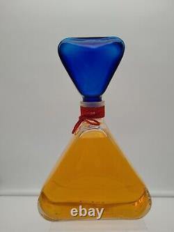 Vintage Liz Claiborne Perfume Glass Department Store Display Glass Blue Triangle