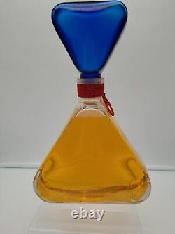 Vintage Liz Claiborne Perfume Glass Department Store Display Glass Blue Triangle