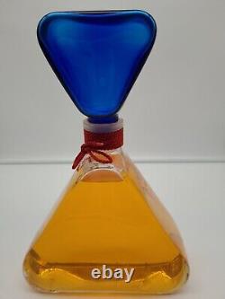 Vintage Liz Claiborne Perfume Glass Department Store Display Glass Blue Triangle