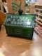 Vintage Lute's Cough Drops Green Glass Log Cabin Store Display