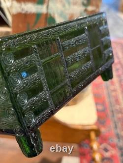 Vintage Lute's Cough Drops Green Glass Log Cabin Store Display