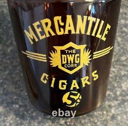 Vintage MERCANTILE CIGARS Tobacco Amber Glass Jar Country Store Counter Display