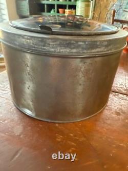 Vintage Marshmallow Tin Collins Double Fluff Rare Store Display with Glass Lid