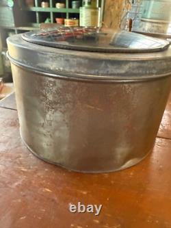 Vintage Marshmallow Tin Collins Double Fluff Rare Store Display with Glass Lid