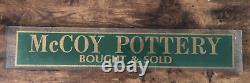 Vintage McCOY POTTERY Bought & Sold Reverse Painted Store Display Glass Sign