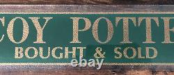 Vintage McCOY POTTERY Bought & Sold Reverse Painted Store Display Glass Sign