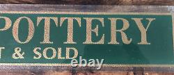 Vintage McCOY POTTERY Bought & Sold Reverse Painted Store Display Glass Sign