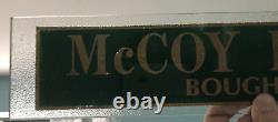 Vintage McCOY POTTERY Bought & Sold Reverse Painted Store Display Glass Sign