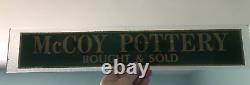 Vintage McCOY POTTERY Bought & Sold Reverse Painted Store Display Glass Sign