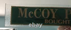 Vintage McCOY POTTERY Bought & Sold Reverse Painted Store Display Glass Sign