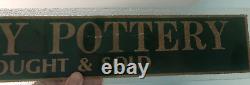 Vintage McCOY POTTERY Bought & Sold Reverse Painted Store Display Glass Sign