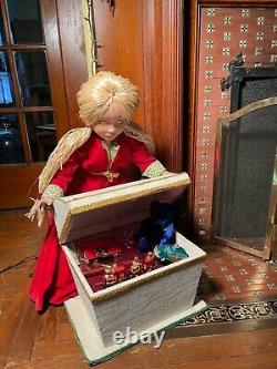 Vintage Mechanical Animatronic Christmas Store Window Display Young Girl toy Che