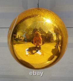 Vintage Mercury Glass Large Oversized Store Display GOLD Ball Christmas Ornament