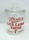 Vintage Minters Log Cabin Fudge 1¢ Glass Country Store Counter Display Jar Lid