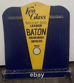 Vintage Music Store Display Ken Glass Baton Golden Rod Cardboard Advertising