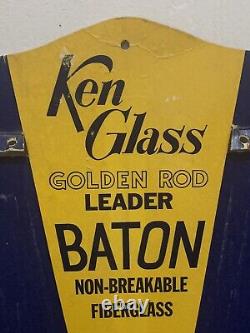 Vintage Music Store Display Ken Glass Baton Golden Rod Cardboard Advertising