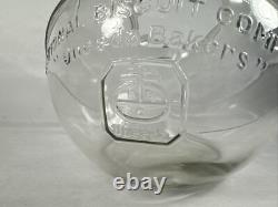 Vintage NATIONAL BISCUIT CO Glass Jar COUNTERTOP Store Display UNEEDA 10 NICE
