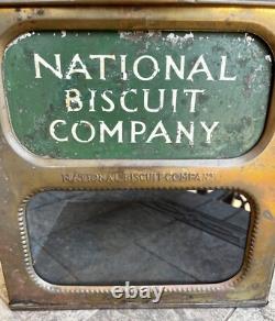 Vintage National Biscuit Company Tin Advertising Store Display Box Glass Window